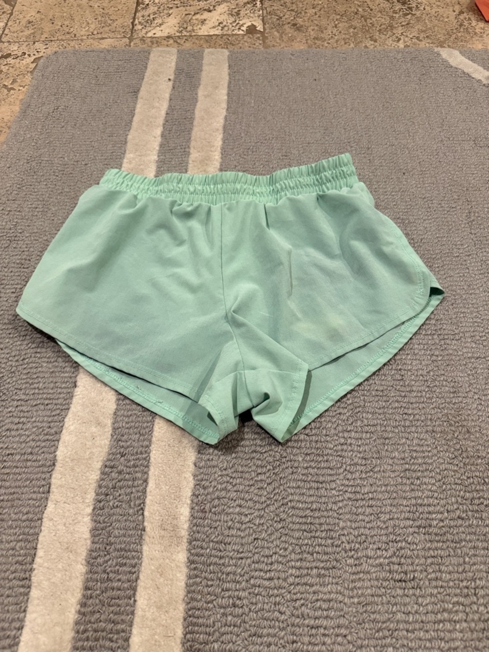 Girls Athletic Shorts — Mint Elastic-Waist Running Shorts